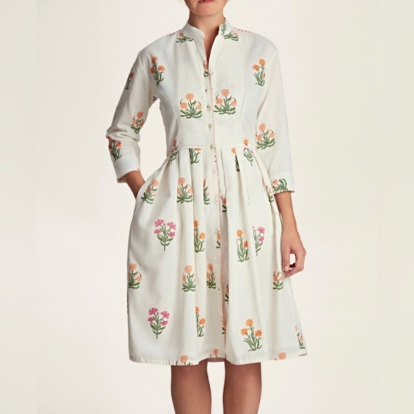 Floral Embroidered Long Sleeve Dress - Picture 3 of 6